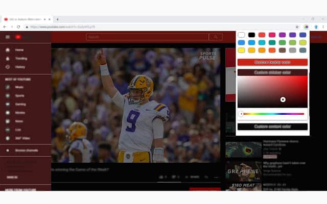 صورة لـ أفضل إضافات Chrome لـ YouTube للمُنشئين والمستخدمين المحترفين | youtube-extension-07-color-changer-min-DzTechs