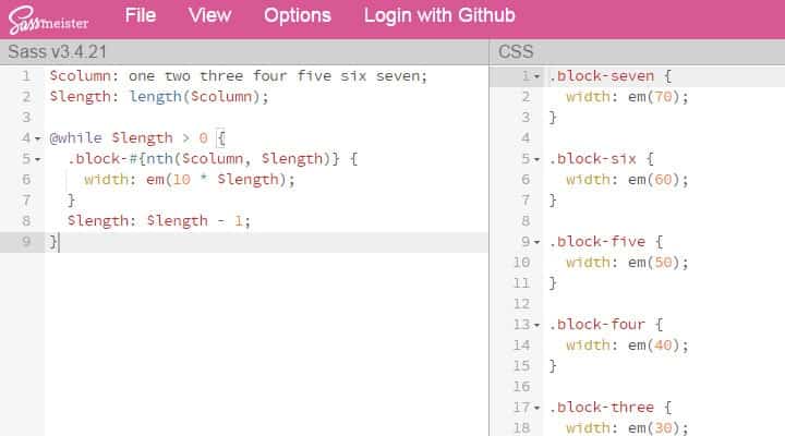 صورة لـ ألعاب ممتعة لمساعدتك على تعلم برمجة CSS بسهولة | 06-sassmeister-webapp-sass-code-min-DzTechs