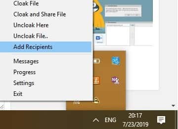 صورة لـ كيفية تشفير الملفات بسهولة دون كلمة مرور باستخدام Cloak Encrypt | Add-recipients-cloak-min-DzTechs