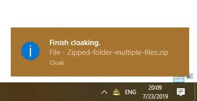 صورة لـ كيفية تشفير الملفات بسهولة دون كلمة مرور باستخدام Cloak Encrypt | Alert-cloaking-finished-min-DzTechs