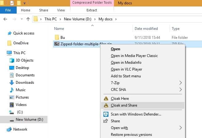 صورة لـ كيفية تشفير الملفات بسهولة دون كلمة مرور باستخدام Cloak Encrypt | Cloak-and-share-zipped-files-min-DzTechs