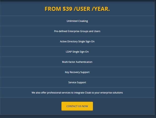 صورة لـ كيفية تشفير الملفات بسهولة دون كلمة مرور باستخدام Cloak Encrypt | Cloak-enterprise-min-DzTechs
