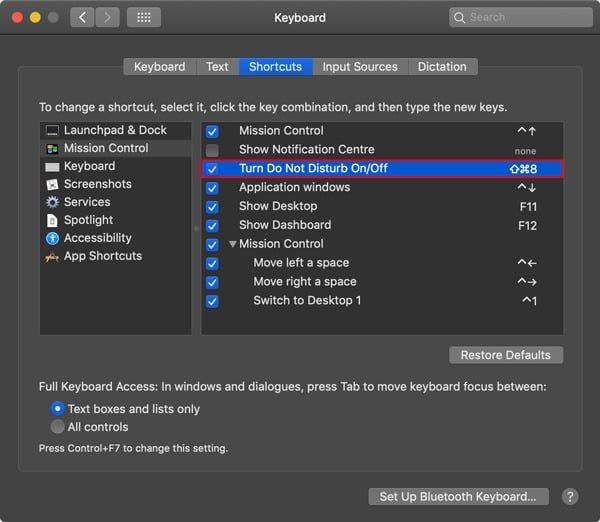 صورة لـ كيفية تعيين اختصار لوحة المفاتيح لـ وضع عدم الإزعاج على جهاز Mac | Do-Not-Disturb-Shortcut-Key-Combo-min-DzTechs