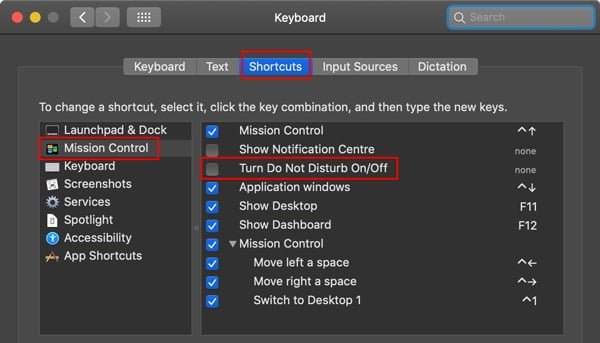 صورة لـ كيفية تعيين اختصار لوحة المفاتيح لـ وضع عدم الإزعاج على جهاز Mac | Do-Not-Disturb-Shortcut-Settings-min-DzTechs