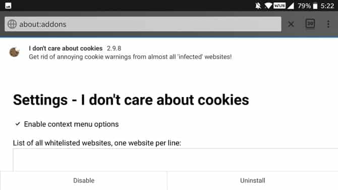 صورة لـ أفضل الوظائف الإضافية لـ Firefox لنظام Android | I-Dont-Care-About-cookies-Firefox-Android-min-DzTechs