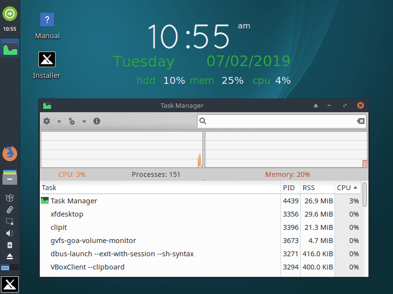 صورة لـ مراجعة توزيعة MX Linux : توزيعة Linux الشعبية والبسيطة والمستقرة | MX-Linux-Review-Task-Manager-min-DzTechs