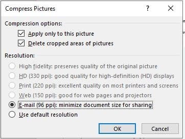 صورة لـ نصائح مفيدة لتقليل حجم ملف عرض PowerPoint التقديمي | Reduce-size-powerpoint-compress-one-image-choose-ppi-min-DzTechs