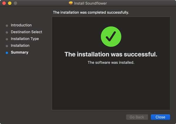 صورة لـ كيفية تسجيل صوت النظام أثناء تسجيل الشاشة على QuickTime | Soundflower-Mac-Successful-Installation-min-DzTechs