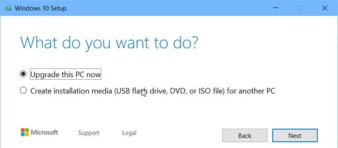 صورة لـ أداة إنشاء وسائط Windows 10 للترقية إلى الإصدار 1903 | Windows-10-Media-Creation-Tool-options-670x295-min-DzTechs