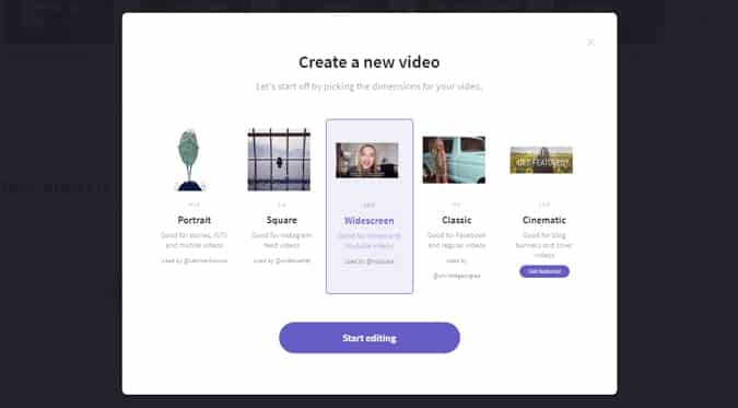 صورة لـ كيفية رفع ملف صوتي على YouTube بمجموعة من الطرق | clipchamp-choose-video-type-min-DzTechs
