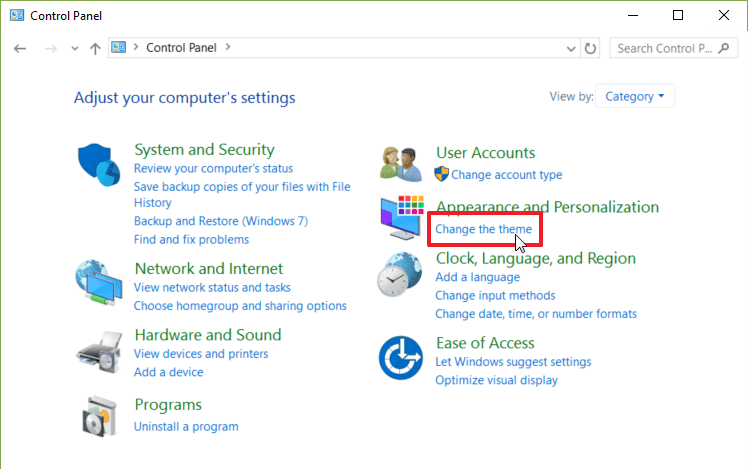 صورة لـ كيفية تثبيت السمات المخصصة في نظام Windows 10 | control-panel-change-theme-menu-min-DzTechs