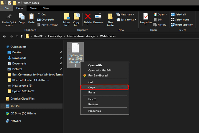 صورة لـ كيفية إضافة وجوه ساعة مخصصة على Mi Band 4 ؟ | copy-bin-file-min-DzTechs
