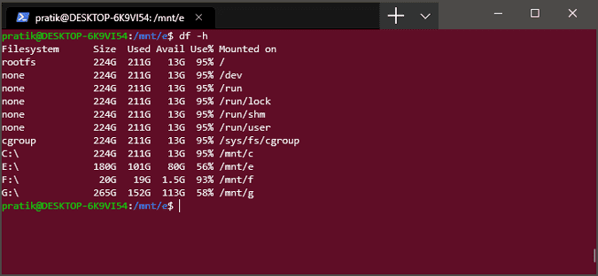 صورة لـ 10 أوامر Unix لاستخدامها مع Windows Terminal الجديد | df-command-min-DzTechs