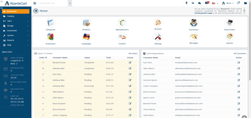 صورة لـ أفضل منصات مواقع التجارة الإلكترونية المجانية للشركات الصغيرة | ecommerce-site-builder-AbanteCart-min-DzTechs