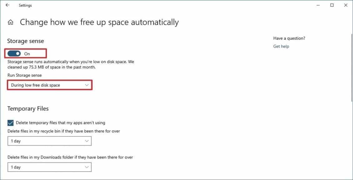 صورة لـ أفضل الطرق لتحرير مساحة تخزين القرص الصلب على Windows 10 | enable-storage-sense-windows-10-min-DzTechs