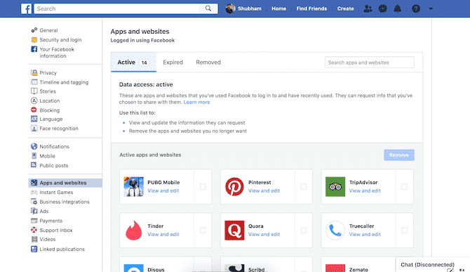 صورة لـ طرق للعثور على جميع الحسابات المُرتبطة بعنوان بريدك الإلكتروني أو رقم هاتفك | facebook-third-party-apps-websites-min-DzTechs