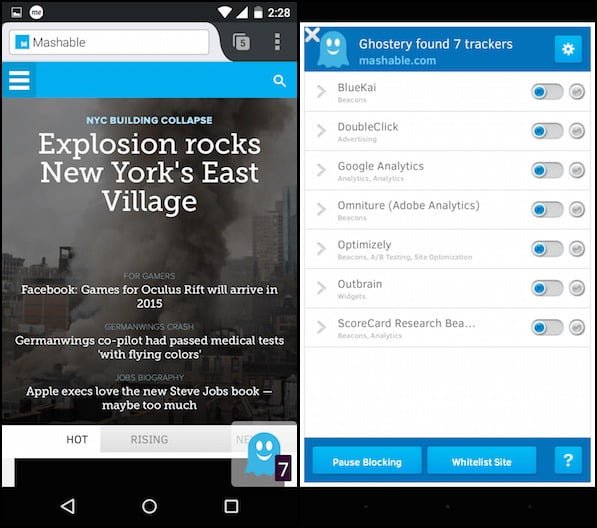 صورة لـ أفضل الوظائف الإضافية لـ Firefox لنظام Android | ghostery-add-on-for-firefox-android-min-DzTechs