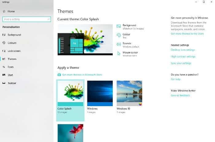 صورة لـ كيفية تثبيت السمات المخصصة في نظام Windows 10 | how-to-install-windows-10-themes-color-splash-min-DzTechs