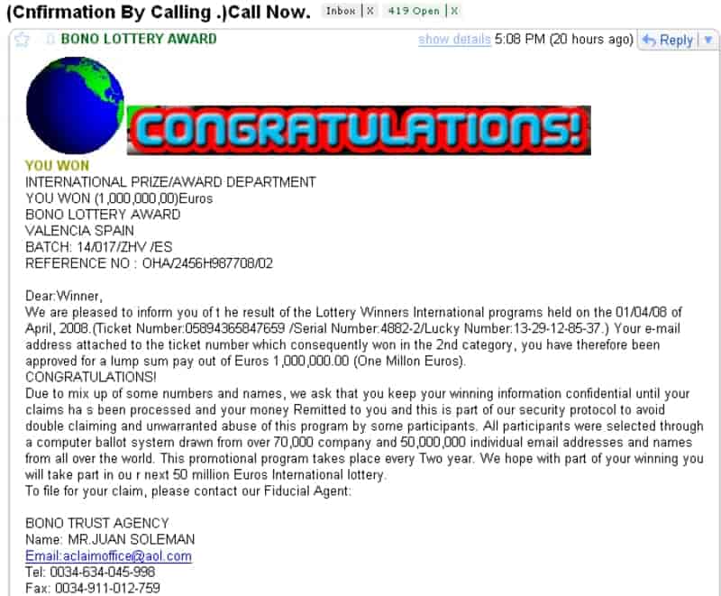 صورة لـ كيفية اكتشاف عملية احتيال عبر الإنترنت باستخدام علامات التحذير السبعة هذه | internet-lottery-fake-min-DzTechs