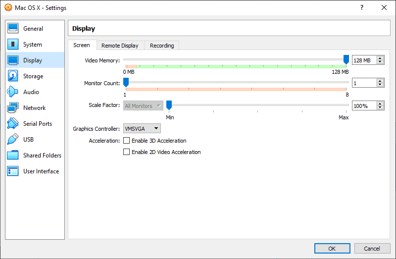 صورة لـ كيفية تثبيت نظام التشغيل macOS مع VirtualBox على Windows | macOS-VirtualBox-Display-Memory-min-DzTechs