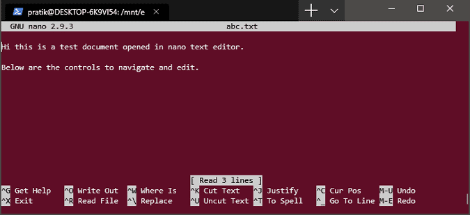 صورة لـ 10 أوامر Unix لاستخدامها مع Windows Terminal الجديد | nano-editor-min-DzTechs