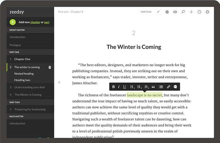 صورة لـ تبحث عن بدائل Scrivener ؟ هنا أفضل برامج كتابة الروايات المجانية | novel-writing-software-reedsy-min-DzTechs