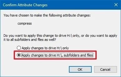 صورة لـ أفضل الطرق لتحرير مساحة تخزين القرص الصلب على Windows 10 | ntfs-apply-compression-all-contents-min-DzTechs