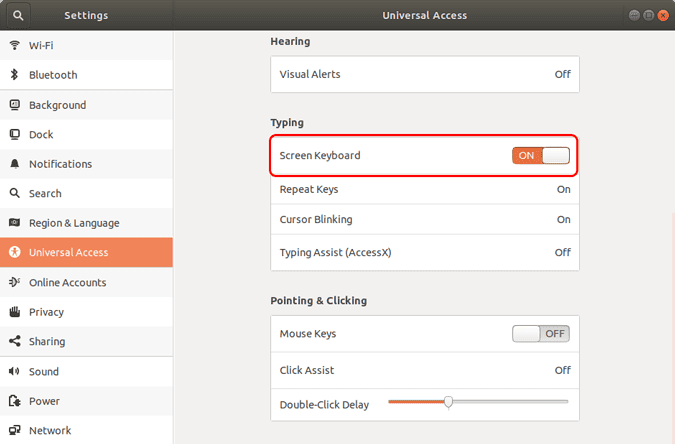 صورة لـ كيفية إصلاح لوحة المفاتيح لا تعمل في Ubuntu 18.04 بعد الترقية | on-screen-keyboard-menu-min-DzTechs