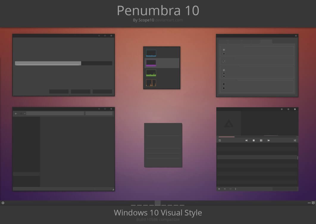 صورة لـ أفضل قوالب ومظاهر Windows 10 يجب عليك التحقق منها | penumbra-windows-theme-min-DzTechs
