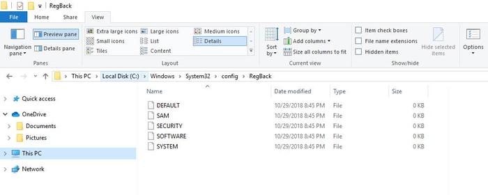 صورة لـ كيفية استعادة النسخ الاحتياطية للسجل في Windows 10 | restore-registry-backup-windows-10-regback-folder-min-DzTechs