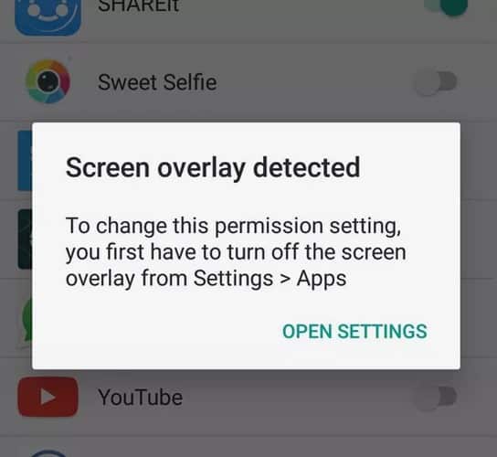 صورة لـ كيفية إصلاح خطأ “Screen Overlay Detected” على Android | screen-overlay-detected-error-android-open-settings-min-DzTechs