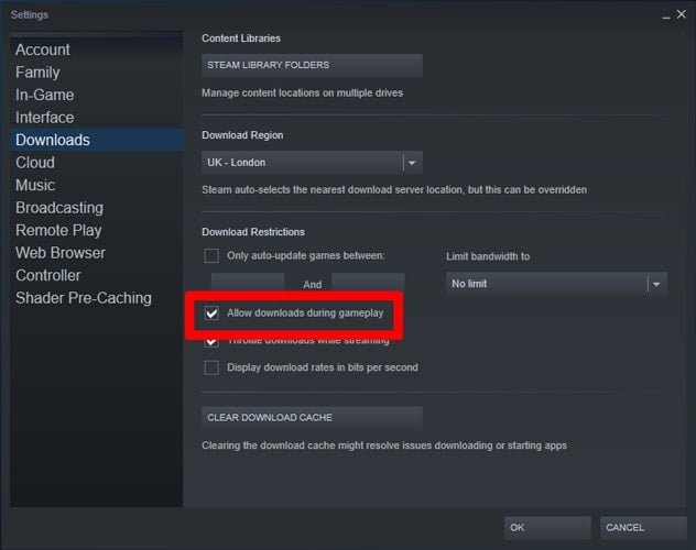 صورة لـ كيفية تحسين و تسريع تنزيلات Steam في Windows 10 | speed-up-steam-downloads-allow-during-gameplay-min-DzTechs