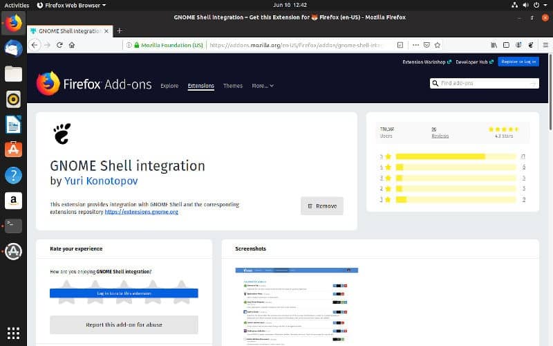 صورة لـ كيفية تمكين ميزة الشفافية الديناميكية على توزيعة Ubuntu | ubuntu-firefox-gnome-integration-min-DzTechs