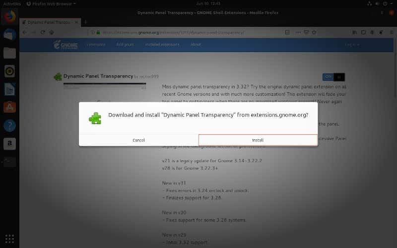 صورة لـ كيفية تمكين ميزة الشفافية الديناميكية على توزيعة Ubuntu | ubuntu-gnome-enable-dynamic-transparency-min-DzTechs