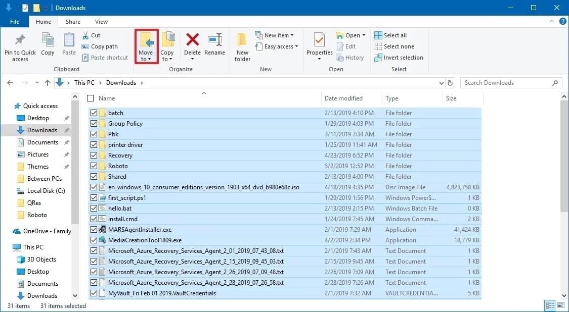 صورة لـ أفضل الطرق لتحرير مساحة تخزين القرص الصلب على Windows 10 | windows-10-move-to-option-min-DzTechs