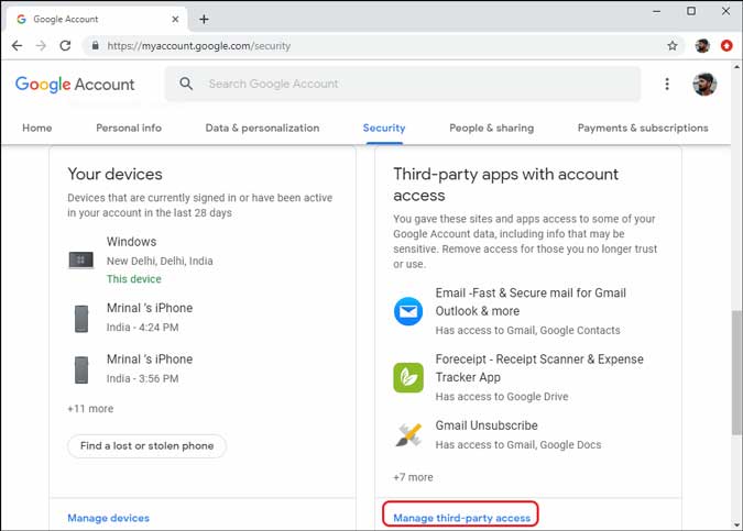 صورة لـ كيفية إزالة تطبيقات الجهات الخارجية من حساب Google الخاص بك الآن | 1_3-min-DzTechs