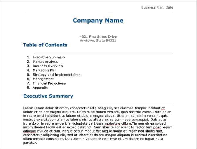 صورة لـ أفضل قوالب مستندات Google التي ستجعل حياتك أسهل | GoogleDocsBusinessPlanTemplateSS-min-DzTechs