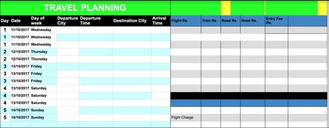 صورة لـ أفضل قوالب مستندات Google التي ستجعل حياتك أسهل | GoogleDocsTravelItineraryTemplateSS-min-DzTechs