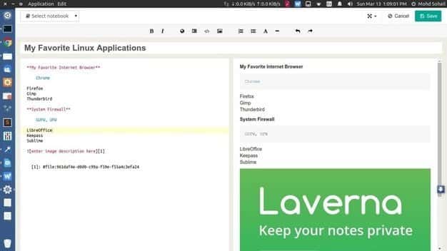 صورة لـ أفضل التطبيقات البديلة لـ Evernote و OneNote لنظام Ubuntu لتدوين الملاحظات | Laverna-min-DzTechs