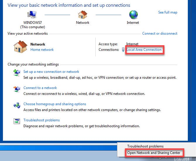 صورة لـ مُتصل بشبكة Wi-Fi ، ولكن لا يوجد اتصال إنترنت في Windows؟ ها هي الإصلاحات! | Windows-7-Network-Sharing-Center-DzTechs