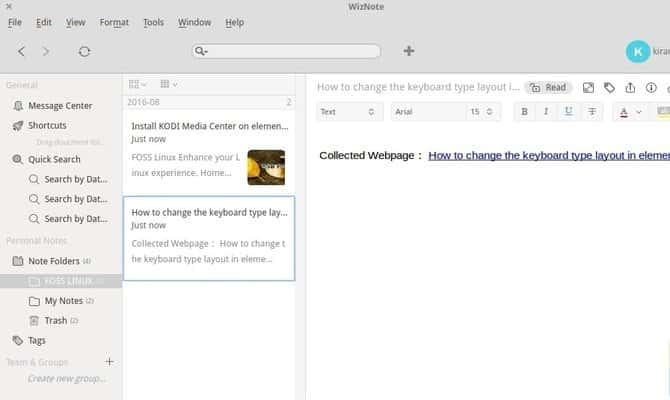 صورة لـ أفضل التطبيقات البديلة لـ Evernote و OneNote لنظام Ubuntu لتدوين الملاحظات | Wiznote-min-DzTechs