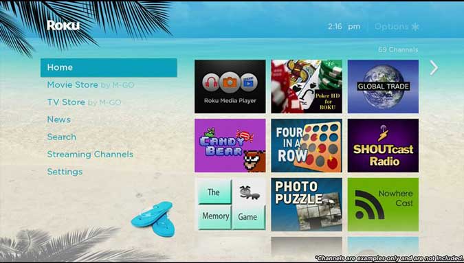 صورة لـ أفضل السمات والمظاهر لتخصيص شاشة Roku الرئيسية مثل المحترفين | beach-palms-DzTechs