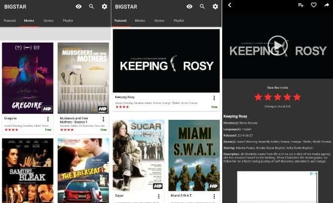 صورة لـ أفضل تطبيقات الأفلام المجانية لمشاهدة الأفلام عبر الإنترنت لجميع المنصات | bigstar-screenshots-min-DzTechs