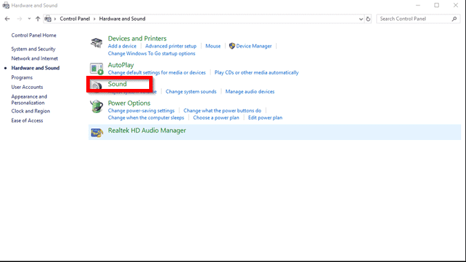 صورة لـ كيفية استخدام Clownfish كمغير صوت في الوقت الحقيقي لـ Discord و Fortnite | control-panel-hardware-sound2-min-DzTechs