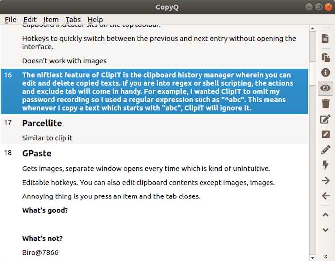 صورة لـ أفضل مديري الحافظة لنظام Ubuntu لتتبع محتويات الحافظة | copyq-clipboard-manager-min-DzTechs