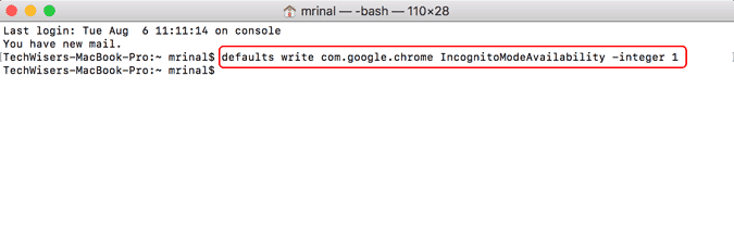صورة لـ كيفية تعطيل وضع التصفح المتخفي في Windows و Ubuntu و macOS | disable-incognito-chrome-command-min-DzTechs