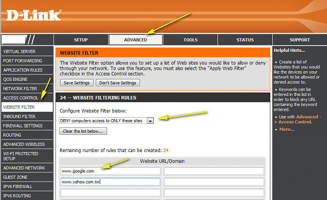 صورة لـ مجموعة من أقوى الطرق لحجب ومنع مختلف مواقع الويب على متصفح Google Chrome | dlink-website-blocking-DzTechs