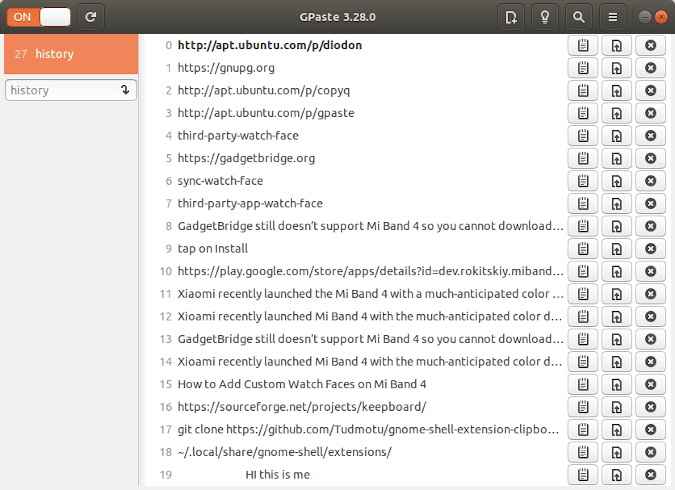 صورة لـ أفضل مديري الحافظة لنظام Ubuntu لتتبع محتويات الحافظة | gpaste-clipboard-manager-min-DzTechs