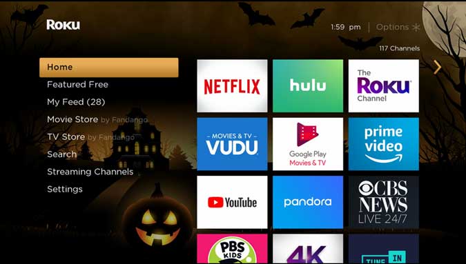 صورة لـ أفضل السمات والمظاهر لتخصيص شاشة Roku الرئيسية مثل المحترفين | haunted-house-DzTechs