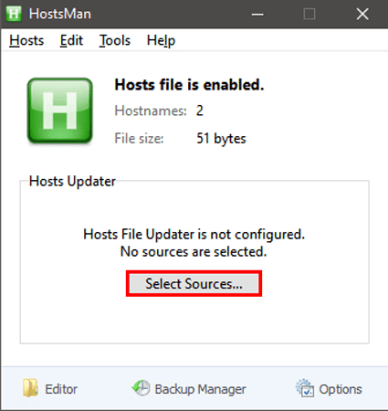 صورة لـ أفضل تطبيقات تعديل ملف المُضيفين (Hosts) لنظام Windows 10 | hostsman-select-hosts-file-min-DzTechs